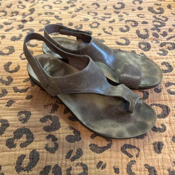 Dansko Reece Leather Toe sandal Brown Women’s size 40 minimalist - Picture 1 of 5